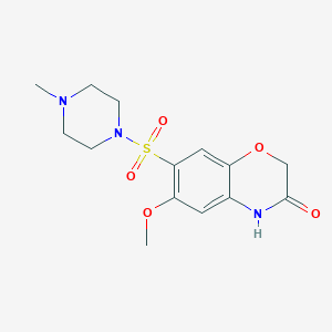 molecular formula C14H19N3O5S B7450282 6-methoxy-7-(4-methylpiperazin-1-yl)sulfonyl-4H-1,4-benzoxazin-3-one 