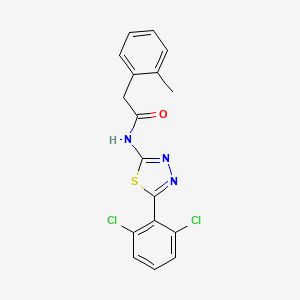 molecular formula C17H13Cl2N3OS B7450357 N-[5-(2,6-dichlorophenyl)-1,3,4-thiadiazol-2-yl]-2-(2-methylphenyl)acetamide 