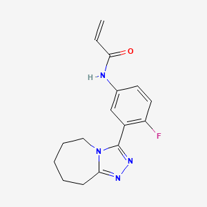 molecular formula C16H17FN4O B7450503 N-(4-fluoro-3-{5H,6H,7H,8H,9H-[1,2,4]triazolo[4,3-a]azepin-3-yl}phenyl)prop-2-enamide 