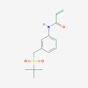 molecular formula C14H19NO3S B7450511 N-{3-[(2-methylpropane-2-sulfonyl)methyl]phenyl}prop-2-enamide 