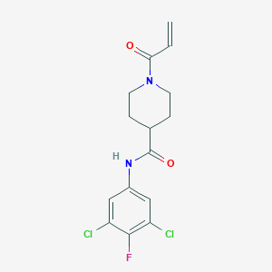 molecular formula C15H15Cl2FN2O2 B7450544 N-(3,5-dichloro-4-fluorophenyl)-1-(prop-2-enoyl)piperidine-4-carboxamide 