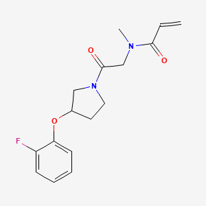 molecular formula C16H19FN2O3 B7450546 N-{2-[3-(2-fluorophenoxy)pyrrolidin-1-yl]-2-oxoethyl}-N-methylprop-2-enamide 
