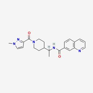 molecular formula C22H25N5O2 B7450549 N-[1-[1-(1-methylpyrazole-3-carbonyl)piperidin-4-yl]ethyl]quinoline-7-carboxamide 