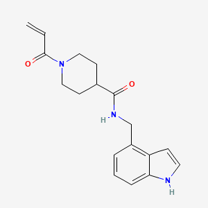 molecular formula C18H21N3O2 B7450553 N-[(1H-indol-4-yl)methyl]-1-(prop-2-enoyl)piperidine-4-carboxamide 