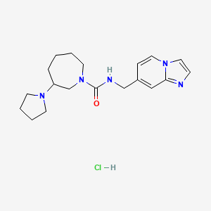 molecular formula C19H28ClN5O B7450733 N-(imidazo[1,2-a]pyridin-7-ylmethyl)-3-pyrrolidin-1-ylazepane-1-carboxamide;hydrochloride 