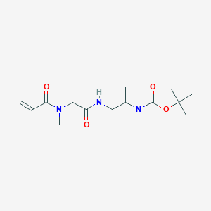 molecular formula C15H27N3O4 B7450766 tert-butyl N-methyl-N-[1-[[2-[methyl(prop-2-enoyl)amino]acetyl]amino]propan-2-yl]carbamate 