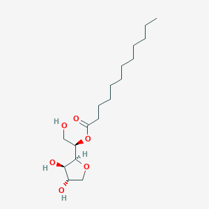molecular formula C18H34O6 B074508 (R)-1-((2S,3R,4S)-3,4-Dihydroxytetrahydrofuran-2-yl)-2-hydroxyethyl dodecanoate CAS No. 1337-30-0