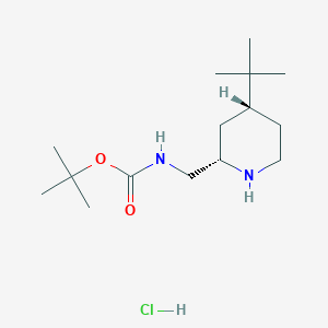 molecular formula C15H31ClN2O2 B7451171 rac-tert-butylN-{[(2R,4S)-4-tert-butylpiperidin-2-yl]methyl}carbamatehydrochloride,cis 
