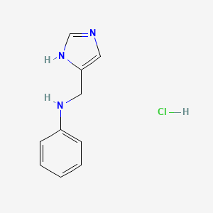 molecular formula C10H12ClN3 B7451190 N-[(1H-imidazol-5-yl)methyl]anilinehydrochloride 