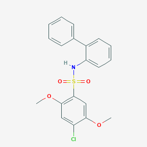 molecular formula C20H18ClNO4S B7451524 N-{[1,1'-biphenyl]-2-yl}-4-chloro-2,5-dimethoxybenzene-1-sulfonamide 