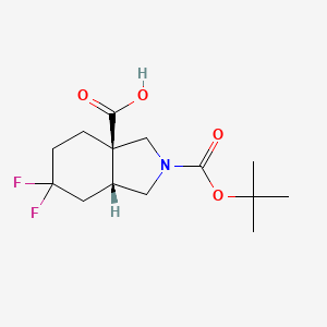 molecular formula C14H21F2NO4 B7451603 rel-(3aR,7aR)-2-(tert-Butoxycarbonyl)-6,6-difluorooctahydro-1H-isoindole-3a-carboxylic acid 