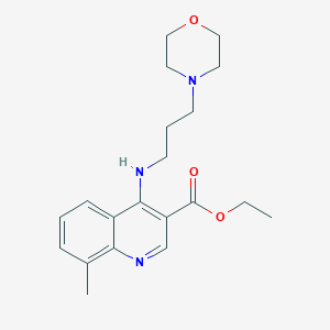 molecular formula C20H27N3O3 B7451748 ETHYL 8-METHYL-4-[(3-MORPHOLINOPROPYL)AMINO]-3-QUINOLINECARBOXYLATE 