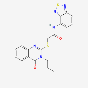 molecular formula C20H19N5O2S2 B7452742 N-(2,1,3-benzothiadiazol-4-yl)-2-(3-butyl-4-oxoquinazolin-2-yl)sulfanylacetamide 