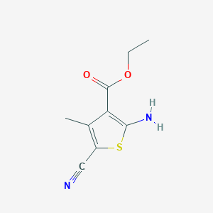 molecular formula C9H10N2O2S B074531 Ethyl 2-amino-5-cyano-4-methylthiophene-3-carboxylate CAS No. 43028-74-6