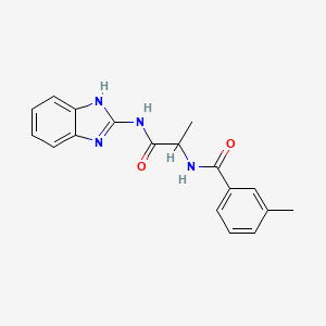 molecular formula C18H18N4O2 B7453354 N-(1H-1,3-Benzodiazol-2-YL)-2-[(3-methylphenyl)formamido]propanamide 