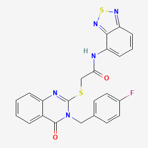 molecular formula C23H16FN5O2S2 B7453559 N-(2,1,3-benzothiadiazol-4-yl)-2-[3-[(4-fluorophenyl)methyl]-4-oxoquinazolin-2-yl]sulfanylacetamide 