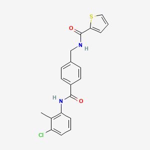 molecular formula C20H17ClN2O2S B7453901 N-[[4-[(3-chloro-2-methylphenyl)carbamoyl]phenyl]methyl]thiophene-2-carboxamide 