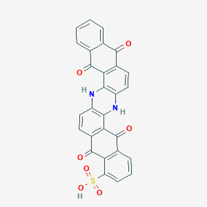 molecular formula C28H13N2NaO7S B074543 Sodium 5,6,9,14,15,18-hexahydro-5,9,14,18-tetraoxoanthrazinesulphonate CAS No. 1324-29-4