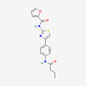 molecular formula C18H17N3O3S B7454442 N-[4-[4-(butanoylamino)phenyl]-1,3-thiazol-2-yl]furan-2-carboxamide 