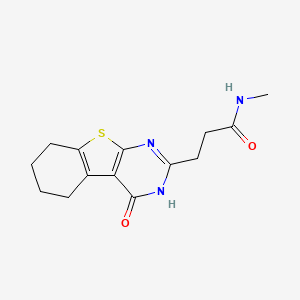 molecular formula C14H17N3O2S B7454480 N-methyl-3-(4-oxo-5,6,7,8-tetrahydro-3H-[1]benzothiolo[2,3-d]pyrimidin-2-yl)propanamide 