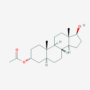 molecular formula C21H34O3 B074545 [(3R,5S,8R,9S,10S,13S,14S,17S)-17-Hydroxy-10,13-dimethyl-2,3,4,5,6,7,8,9,11,12,14,15,16,17-tetradecahydro-1H-cyclopenta[a]phenanthren-3-yl] acetate CAS No. 1600-76-6