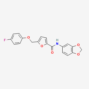 molecular formula C19H14FNO5 B7454507 N-(1,3-benzodioxol-5-yl)-5-[(4-fluorophenoxy)methyl]furan-2-carboxamide 