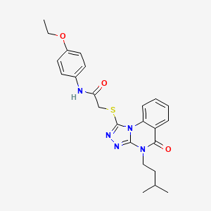 molecular formula C24H27N5O3S B7456229 N-(4-ethoxyphenyl)-2-[[4-(3-methylbutyl)-5-oxo-[1,2,4]triazolo[4,3-a]quinazolin-1-yl]sulfanyl]acetamide 