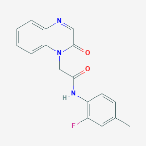 molecular formula C17H14FN3O2 B7456804 N-(2-fluoro-4-methylphenyl)-2-(2-oxoquinoxalin-1-yl)acetamide 