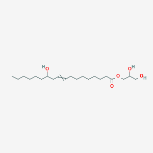 molecular formula C21H40O5 B074574 9-Octadecenoic acid, 12-hydroxy-, 2,3-dihydroxypropyl ester, (9Z,12R)- CAS No. 1323-38-2
