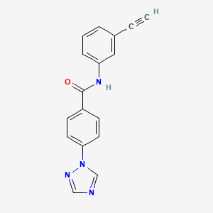 molecular formula C17H12N4O B7457757 N-(3-ethynylphenyl)-4-(1,2,4-triazol-1-yl)benzamide 