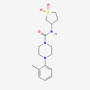 molecular formula C16H23N3O3S B7458299 N-(1,1-dioxothiolan-3-yl)-4-(2-methylphenyl)piperazine-1-carboxamide 
