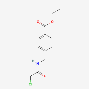 molecular formula C12H14ClNO3 B7458623 Ethyl 4-[[(2-chloroacetyl)amino]methyl]benzoate 