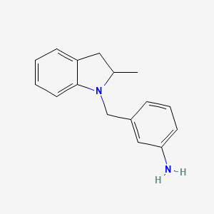 3-[(2-Methyl-2,3-dihydroindol-1-yl)methyl]aniline
