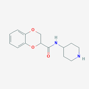 molecular formula C14H18N2O3 B7460007 N-piperidin-4-yl-2,3-dihydro-1,4-benzodioxine-3-carboxamide 