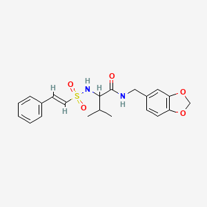 molecular formula C21H24N2O5S B7462516 N-(1,3-benzodioxol-5-ylmethyl)-3-methyl-2-[[(E)-2-phenylethenyl]sulfonylamino]butanamide 
