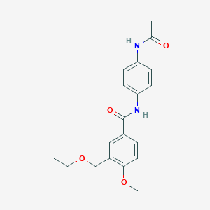 molecular formula C19H22N2O4 B7462825 N-(4-acetamidophenyl)-3-(ethoxymethyl)-4-methoxybenzamide 