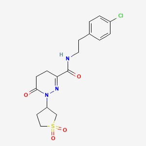 molecular formula C17H20ClN3O4S B7463140 N-[2-(4-chlorophenyl)ethyl]-1-(1,1-dioxothiolan-3-yl)-6-oxo-4,5-dihydropyridazine-3-carboxamide 