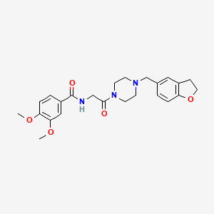 molecular formula C24H29N3O5 B7463163 N-[2-[4-(2,3-dihydro-1-benzofuran-5-ylmethyl)piperazin-1-yl]-2-oxoethyl]-3,4-dimethoxybenzamide 