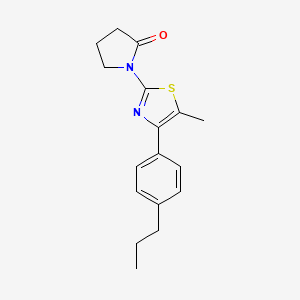 molecular formula C17H20N2OS B7463167 1-[5-Methyl-4-(4-propylphenyl)-1,3-thiazol-2-yl]pyrrolidin-2-one 