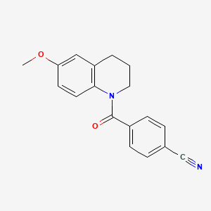 molecular formula C18H16N2O2 B7463174 4-(6-methoxy-3,4-dihydro-2H-quinoline-1-carbonyl)benzonitrile 