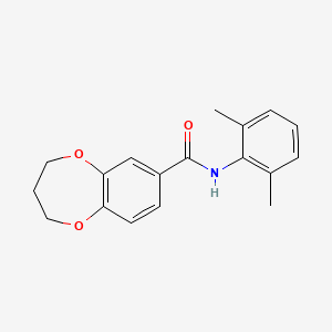 molecular formula C18H19NO3 B7463282 N-(2,6-dimethylphenyl)-3,4-dihydro-2H-1,5-benzodioxepine-7-carboxamide 