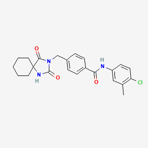 molecular formula C23H24ClN3O3 B7463296 N-(4-chloro-3-methylphenyl)-4-[(2,4-dioxo-1,3-diazaspiro[4.5]decan-3-yl)methyl]benzamide 