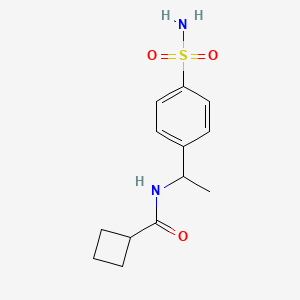 molecular formula C13H18N2O3S B7463564 N-[1-(4-sulfamoylphenyl)ethyl]cyclobutanecarboxamide 