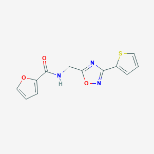 molecular formula C12H9N3O3S B7464197 N-{[3-(thiophen-2-yl)-1,2,4-oxadiazol-5-yl]methyl}furan-2-carboxamide 