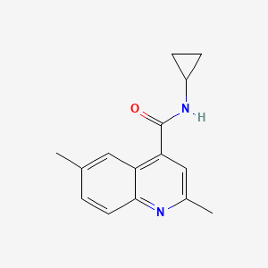molecular formula C15H16N2O B7466023 N-cyclopropyl-2,6-dimethylquinoline-4-carboxamide 