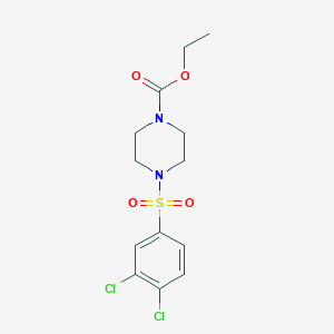 molecular formula C13H16Cl2N2O4S B7466965 Ethyl 4-(3,4-dichlorobenzenesulfonyl)piperazine-1-carboxylate 