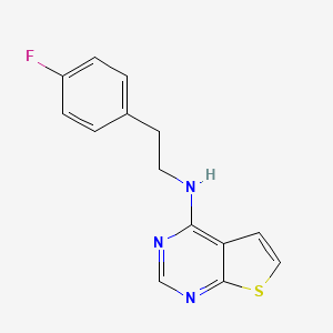 molecular formula C14H12FN3S B7467970 N-[2-(4-fluorophenyl)ethyl]thieno[2,3-d]pyrimidin-4-amine 