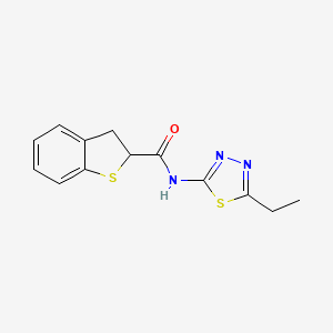 molecular formula C13H13N3OS2 B7468230 N-(5-ethyl-1,3,4-thiadiazol-2-yl)-2,3-dihydro-1-benzothiophene-2-carboxamide 