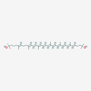 molecular formula C41H62O2 B074686 (5E,7E,9E,11E,13E,15E,17E,19E,21E,23E,27E)-2,7,11,15,20,24,28,32-octamethyltritriaconta-5,7,9,11,13,15,17,19,21,23,27-undecaene-2,32-diol CAS No. 1191-20-4