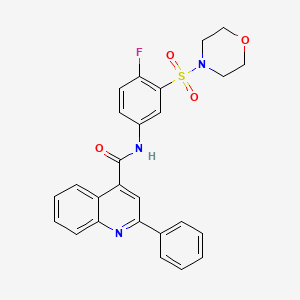 molecular formula C26H22FN3O4S B7468781 N-(4-fluoro-3-morpholin-4-ylsulfonylphenyl)-2-phenylquinoline-4-carboxamide 